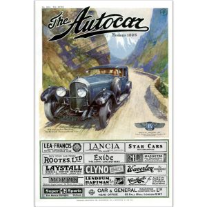 12" x 18" Poster Featuring 1927 Autocar Cover of Bentley 6 Cylinder