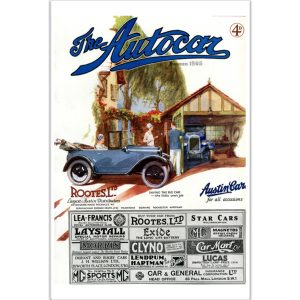 12" x 18" Poster Featuring 1928 Autocar Cover of Austin 7