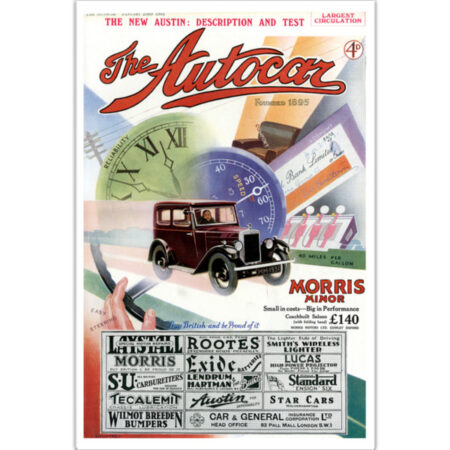 12" x 18" Poster Featuring 1931 Autocar Cover of Morris Minor