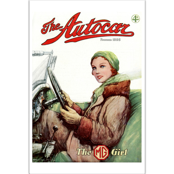 12" x 18" Poster Featuring 1932 Autocar Cover of The MG Girl