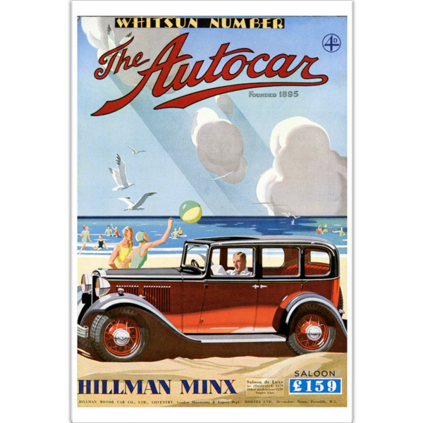 1933 Hillman Minx - 12" x 18" Poster