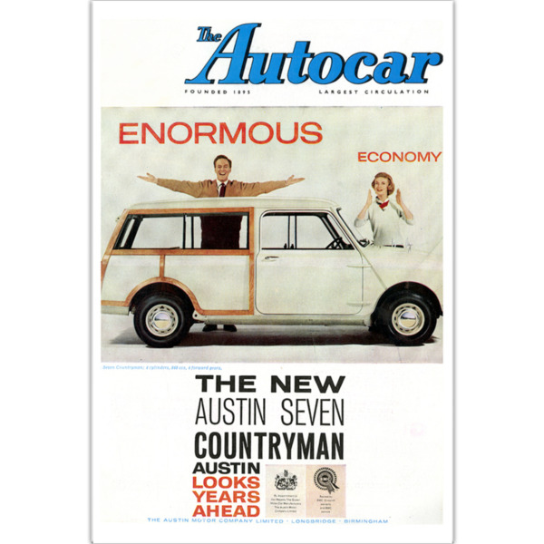1960 Mini Countryman Austin 7 - 12" x 18" Poster