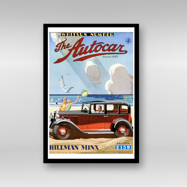 Framed Art Print Featuring 1933 Autocar Cover of Hillman Minx Rootes