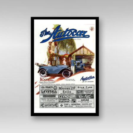Framed Art Print Featuring 1928 Autocar Cover of Austin 7