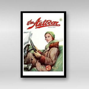 Framed Art Print Featuring 1932 Autocar Cover of The MG Girl
