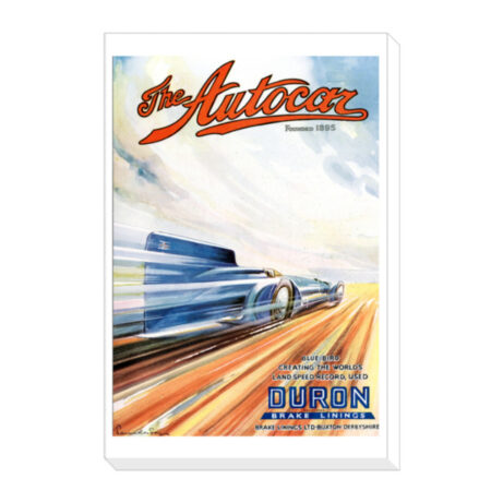 Canvas Print Featuring 1932 Autocar Cover of Sir Malcolm Campbell Blue Bird