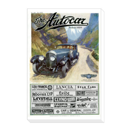 Canvas Print Featuring 1927 Autocar Cover of Bentley 6 Cylinder
