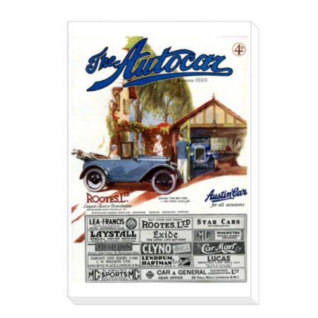 Canvas Print Featuring 1928 Autocar Cover of Austin 7