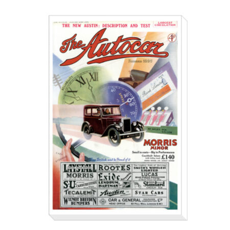 Canvas Print Featuring 1931 Autocar Cover of Morris Minor