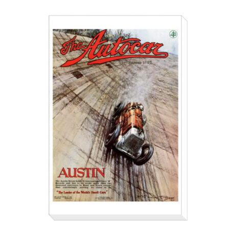 Canvas Print Featuring 1931 Autocar Cover of Austin 7 at Brooklands
