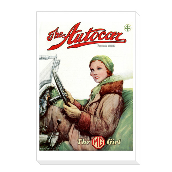 Canvas Print Featuring 1932 Autocar Cover of The MG Girl