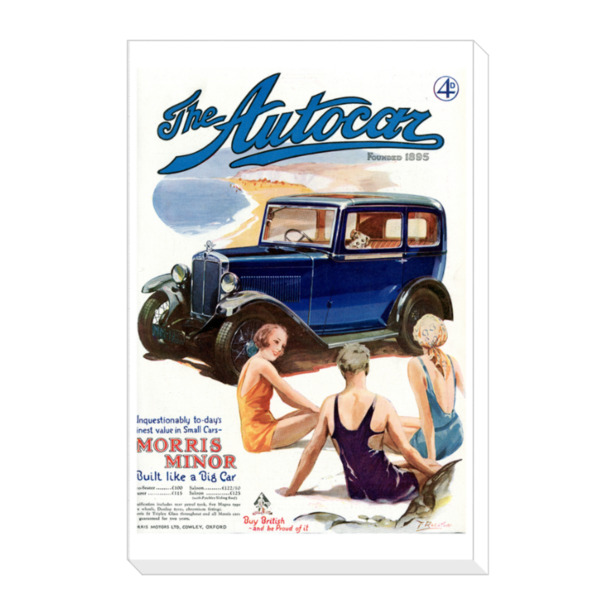 Canvas Print Featuring 1932 Autocar Cover of Morris Minor