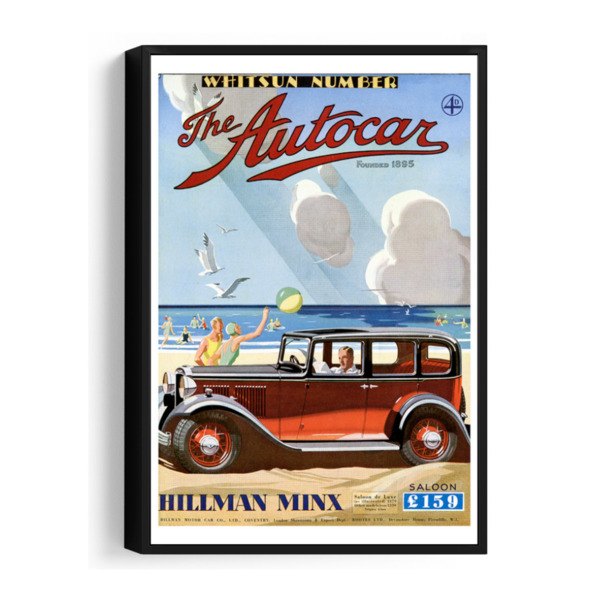 Framed Canvas Featuring 1933 Autocar Cover of Hillman Minx Rootes