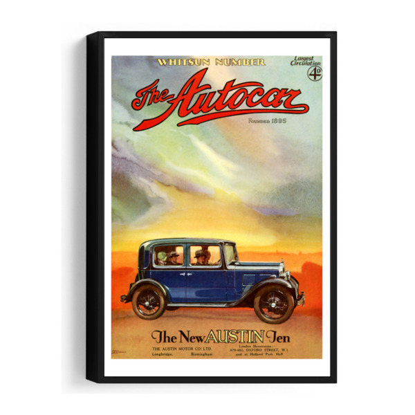 Framed Canvas Featuring 1932 Autocar Cover of Austin 10