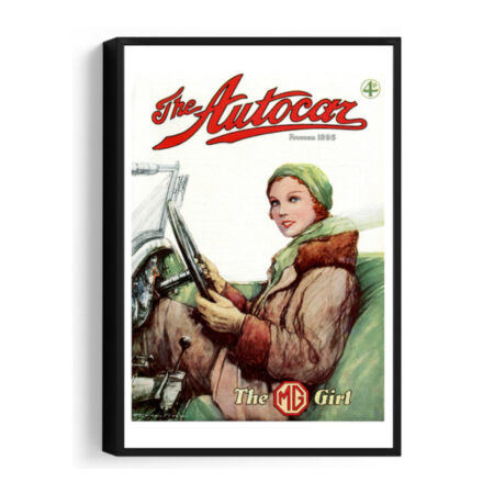 Framed Canvas Print Featuring 1932 Autocar Cover of The MG Girl