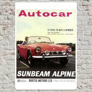 1962 Sunbeam Alpine - Metal Plate Print 20cm x 30cm