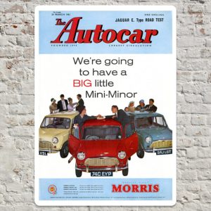 1961 Mini Morris - Metal Plate Print 20cm x 30cm
