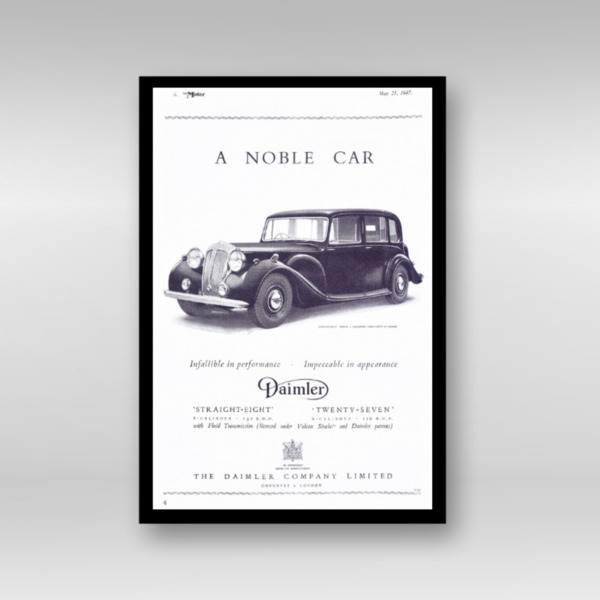 Daimler A Noble Car - Framed Art Print (Portrait)