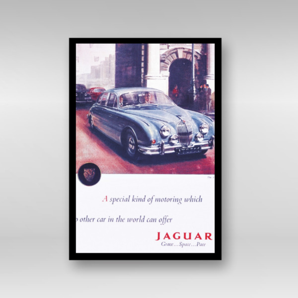 Jaguar Grace Space Pace - Framed Art Print (Portrait)