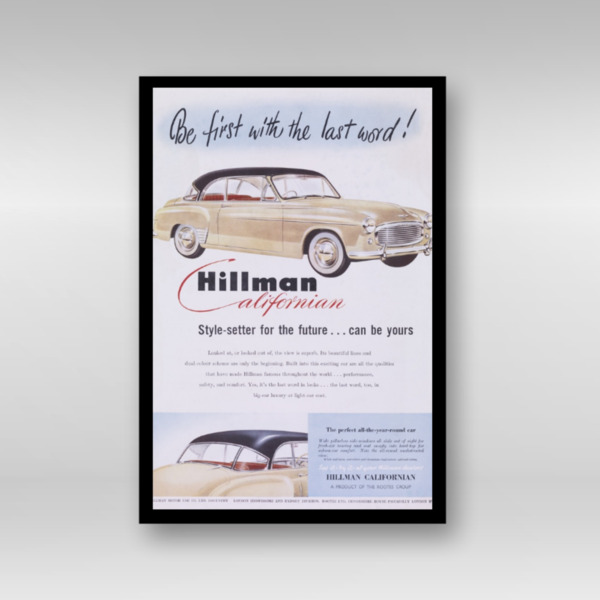 Hillman Californian - Framed Art Print (Portrait)