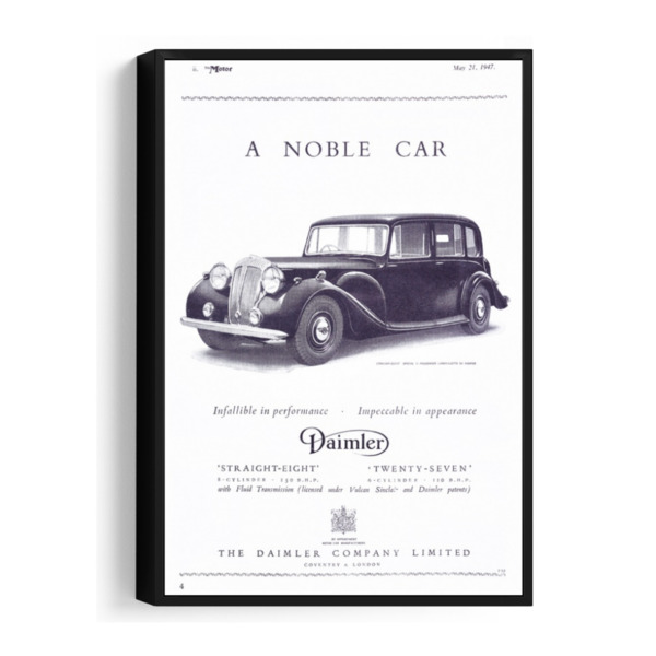 Daimler A Noble Car - Framed Canvas 12"x18" (Portrait)