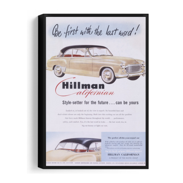 Hillman Californian - Framed Canvas 12"x18" (Portrait)
