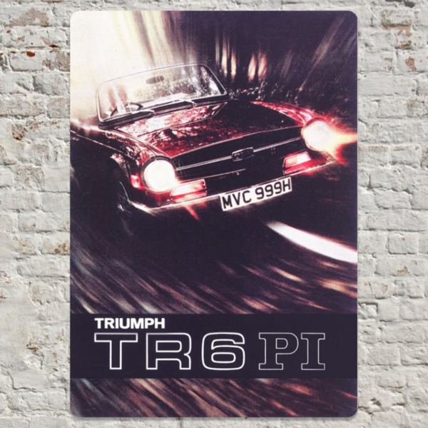 Triumph TR6 - Metal Plate Print 20cm x 30cm (Portrait)