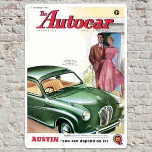 1955 Austin A30 - Metal Plate Print 20cm x 30cm