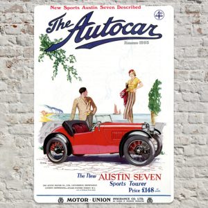 1933 Austin 7 Sports 65 - Metal Plate Print 20cm x 30cm