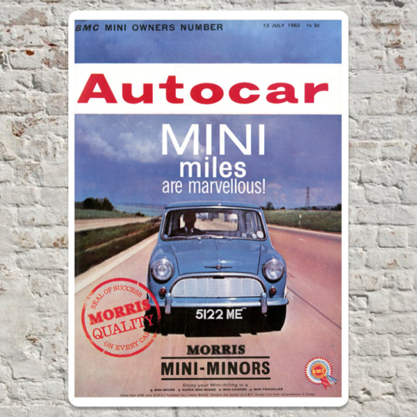 1962 Mini Morris Motorway - Metal Plate Print 20cm x 30cm