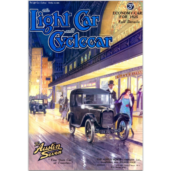 1924 Austin 7 Light Car Cover - Art Poster (Portrait)