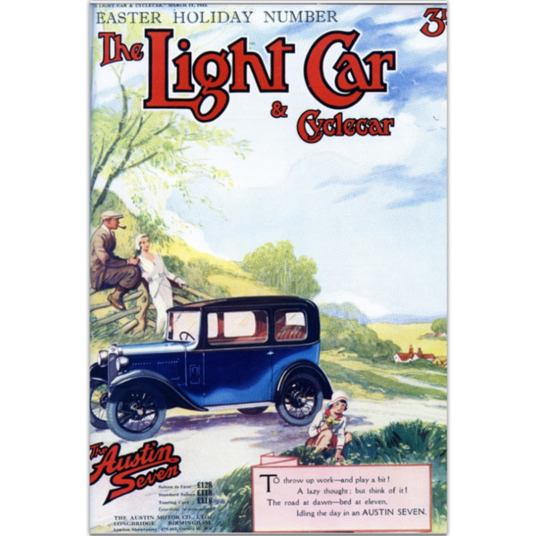 1932 Austin 7 Lazy Days Light Car Cover - Art Poster (Portrait)