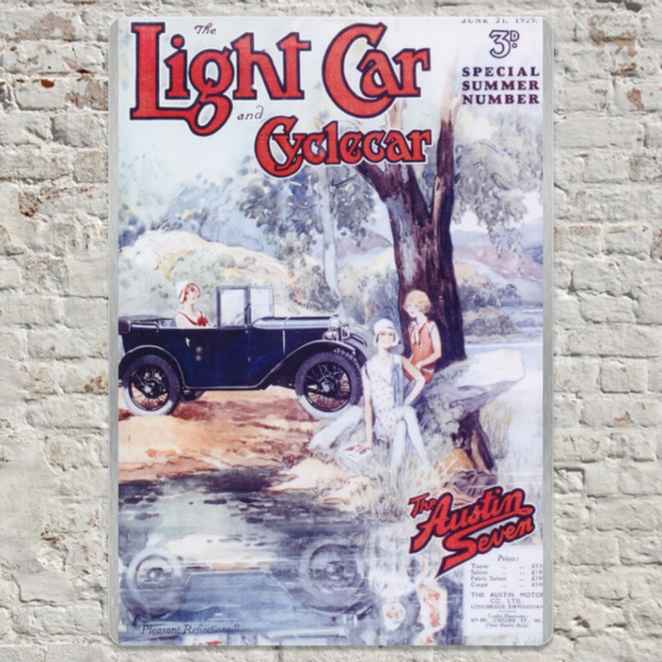 1927 Austin 7 Light Car Cover-2 - Metal Plate Print 20cm x 30cm (Portrait)
