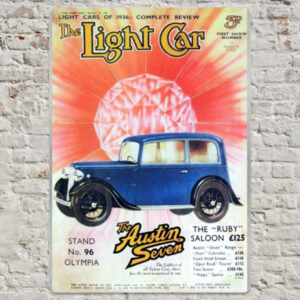 1935 Austin Ruby Light Car Cover - Metal Plate Print 20cm x 30cm (Portrait)