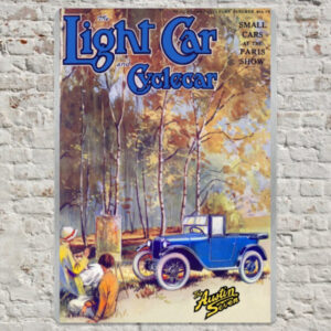 1926 Austin 7 Light Car Cover - Metal Plate Print 20cm x 30cm (Portrait)