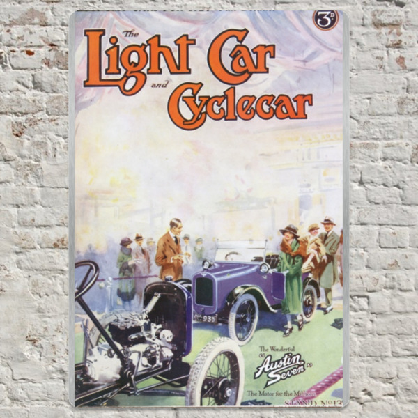1923 Austin 7 Light Car Cover 1923 - Metal Plate Print 20cm x 30cm (Portrait)
