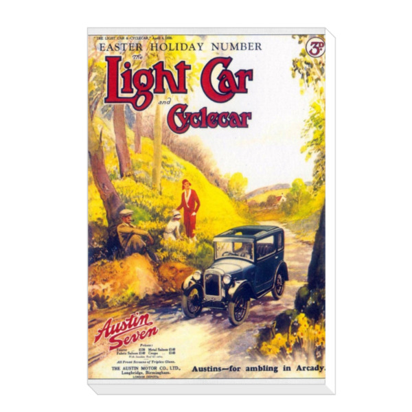 1930 Austin 7 Ambling Light Car Cover - Canvas Print 12"x18" (Portrait)
