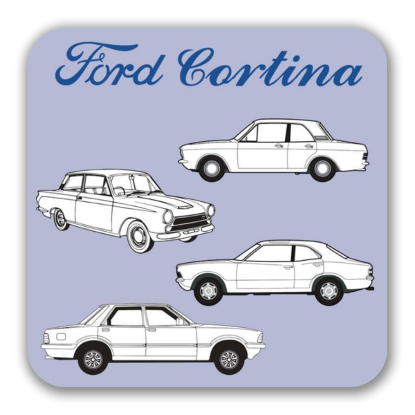 Ford Cortina - Square Coasters with Cork Back