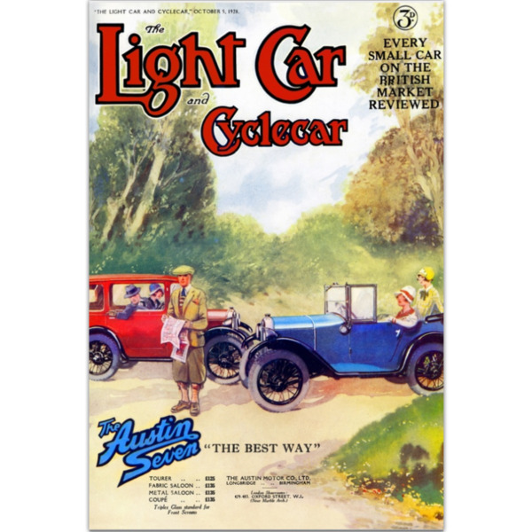 1928 Austin 7 Gathering Light Car Cover - Art Poster (Portrait)