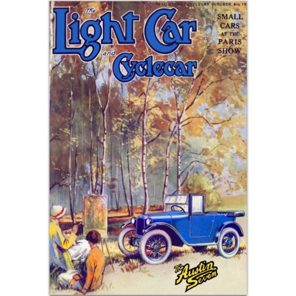 1926 Austin 7 Light Car Cover - Art Poster (Portrait)