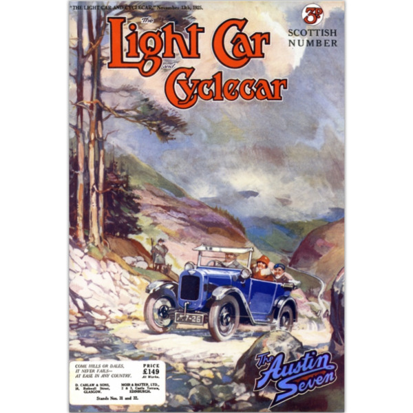 1925 Austin 7 in the Highlands Light Car Cover - Art Poster (Portrait)