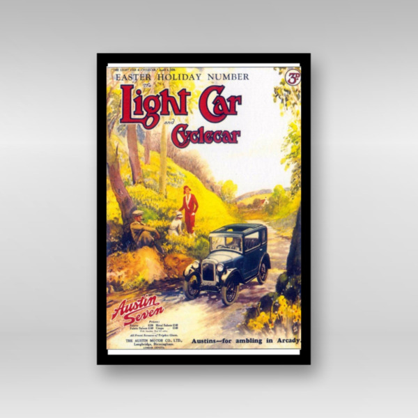 1930 Austin 7 Ambling Light Car Cover - Framed Art Print (Portrait)
