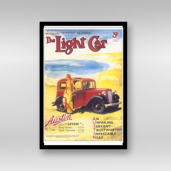 1935 Austin 7 Light Car Cover - Framed Art Print (Portrait)