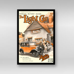 1934 Austin 7 De Luxe Light Car Cover - Framed Art Print (Portrait)