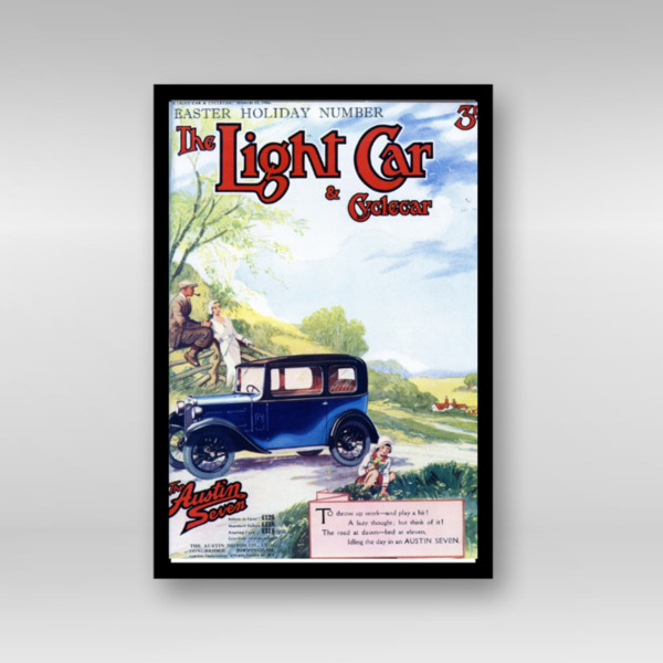 1932 Austin 7 Lazy Days Light Car Cover - Framed Art Print (Portrait)
