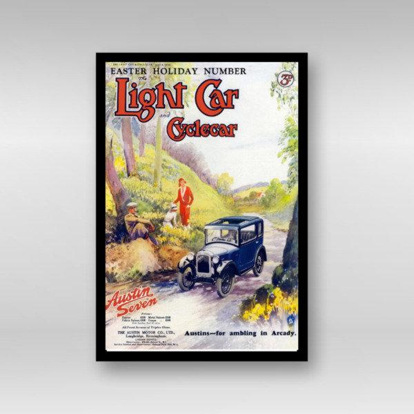 1930 Austin 7 Light Car Cover - Framed Art Print (Portrait)