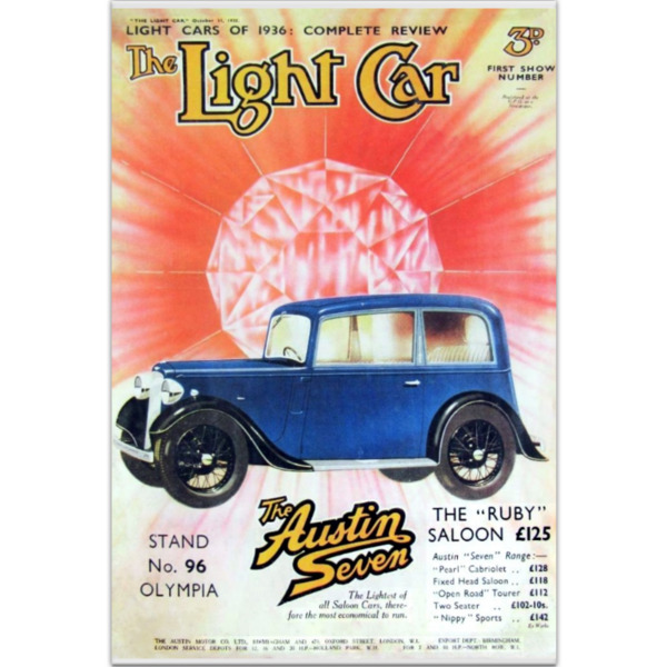 1935 Austin Ruby Light Car Cover - Art Poster (Portrait)