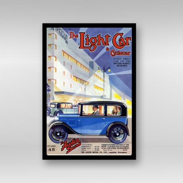 1932 Austin 7 Exhibition Light Car Cover - Framed Art Print (Portrait)