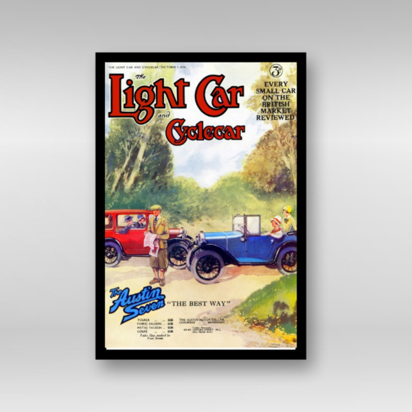 1928 Austin 7 Gathering Light Car Cover - Framed Art Print (Portrait)