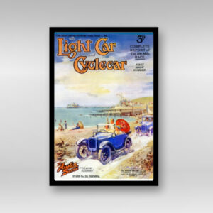 1925 Austin 7 at the Beach Light Car Cover - Framed Art Print (Portrait)